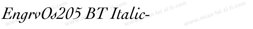EngrvOs205 BT Italic字体转换